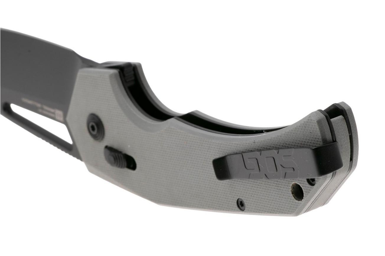 SOG Prohen XR 12-25-03-57, Titanium Nitride D2, Grey G10 zakmes, Mikkel Willumsen design