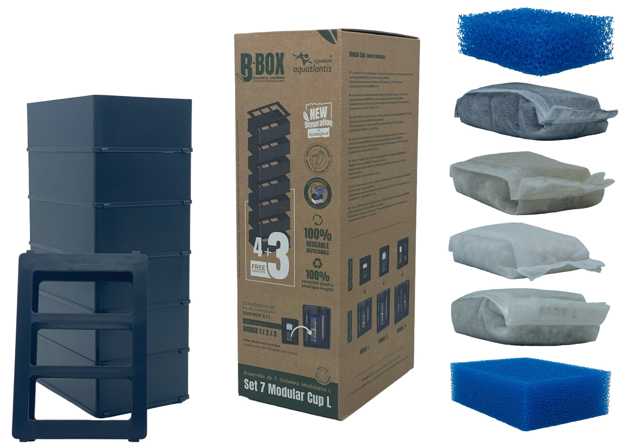 Aquatlantis Filtercartridges   inhoud B-Box L (BioFilter 1/2/3) Starts