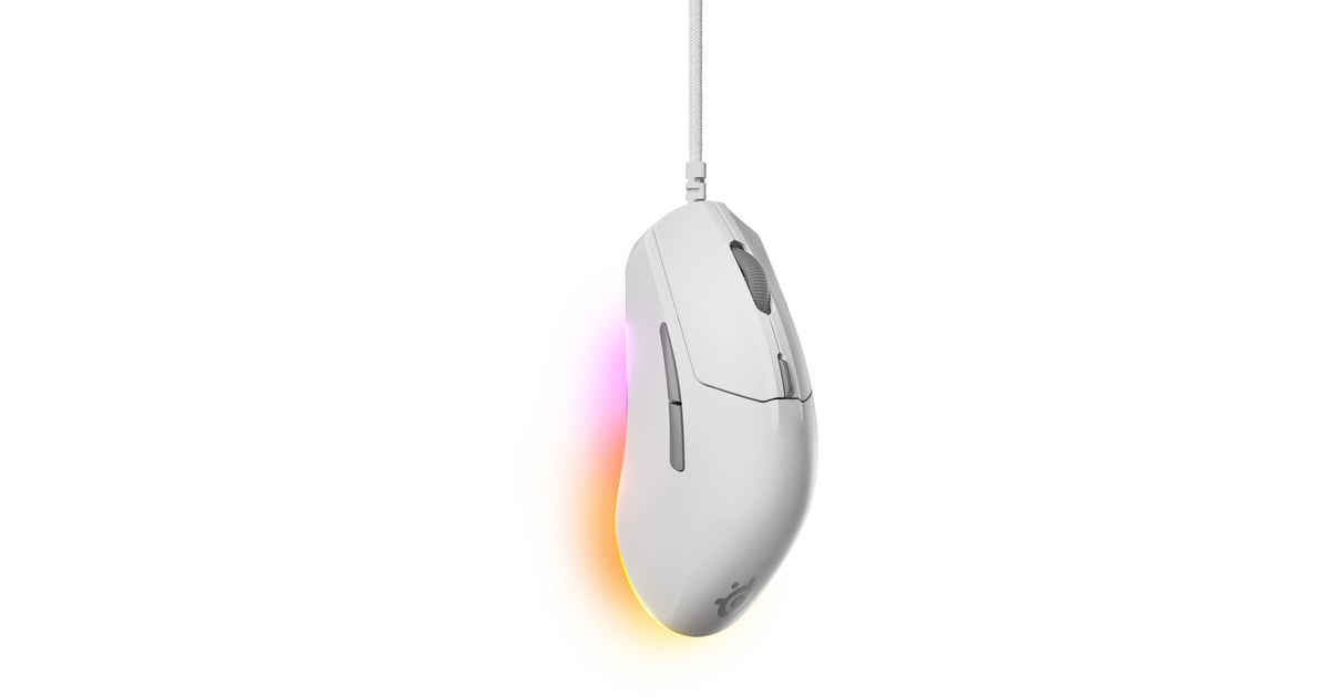 SteelSeriesRival 3 Gen 2 gaming muis  (Wit, 8.500 dpi, RGB)
