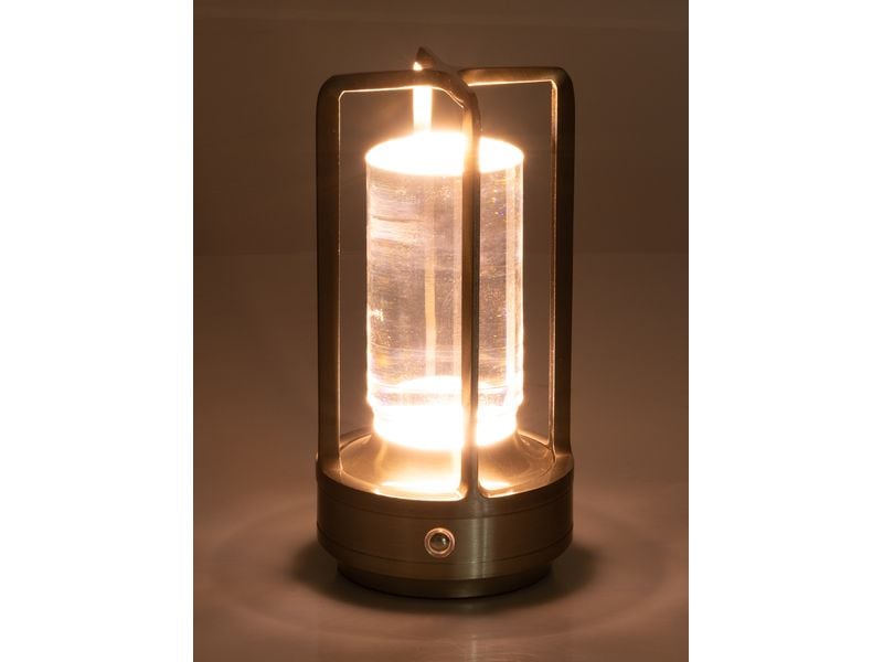 COCON USB-Tischleuchte Laterne, Silber Portable LED-Leuchte