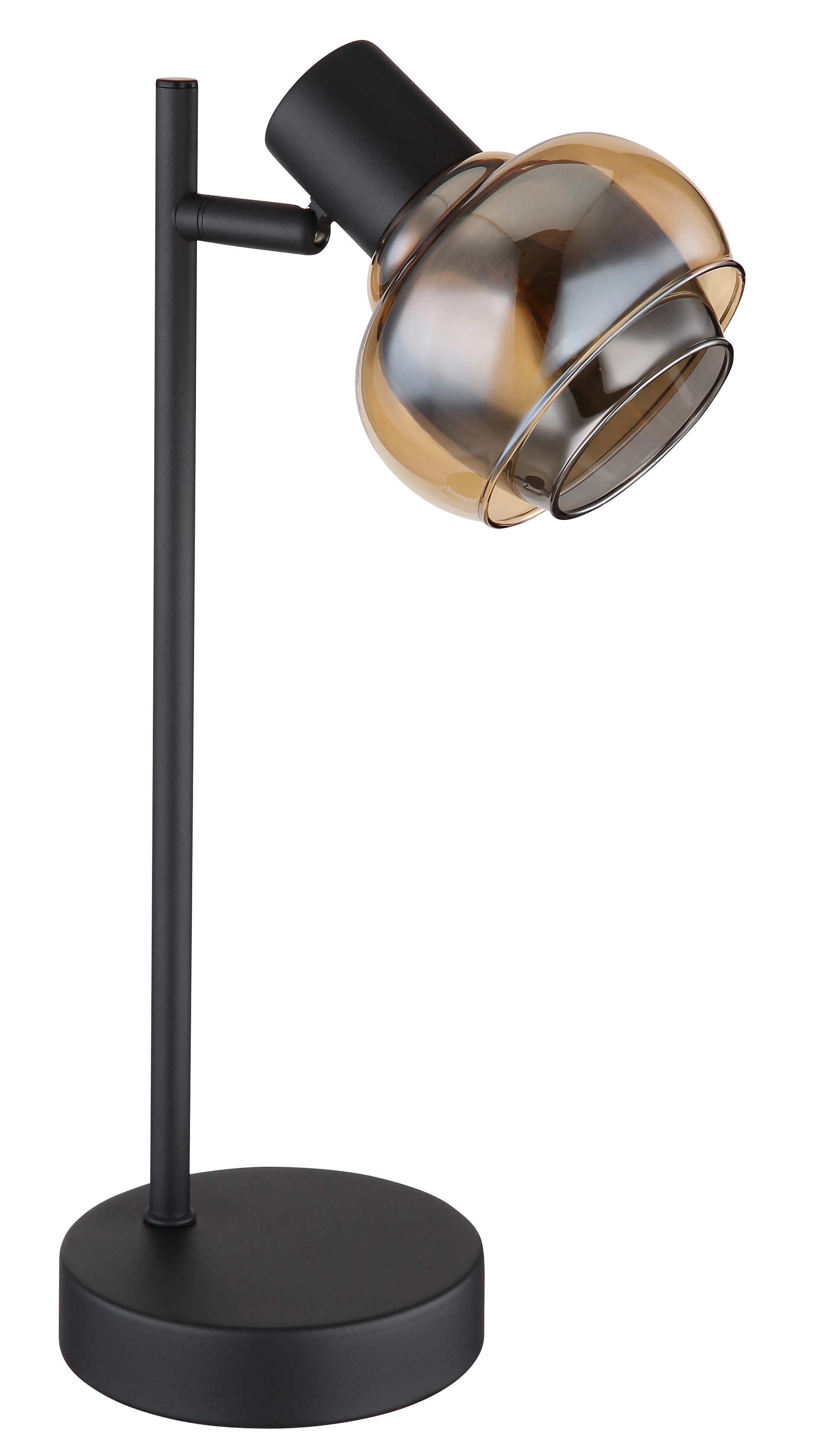 GLOBO Retrofit Tischlampe TOKKI schwarz /rauch und amber