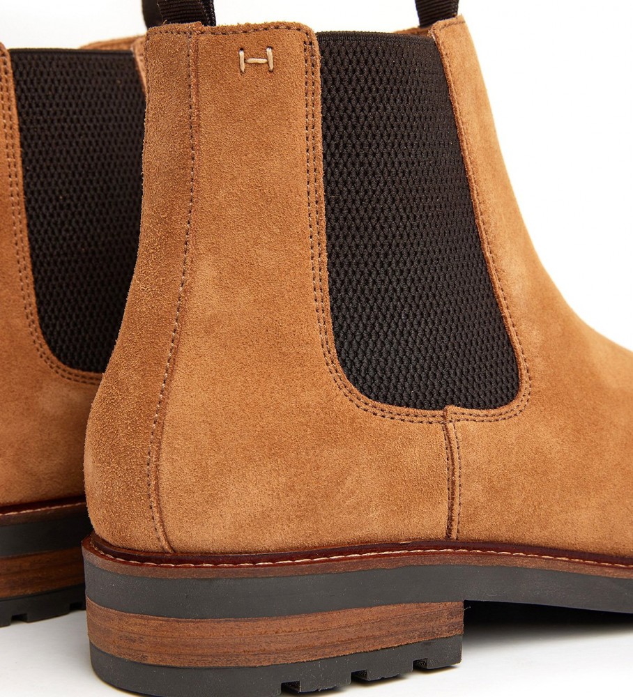 Botas de cano curto Hackett Jacob Chelsea em couro bege