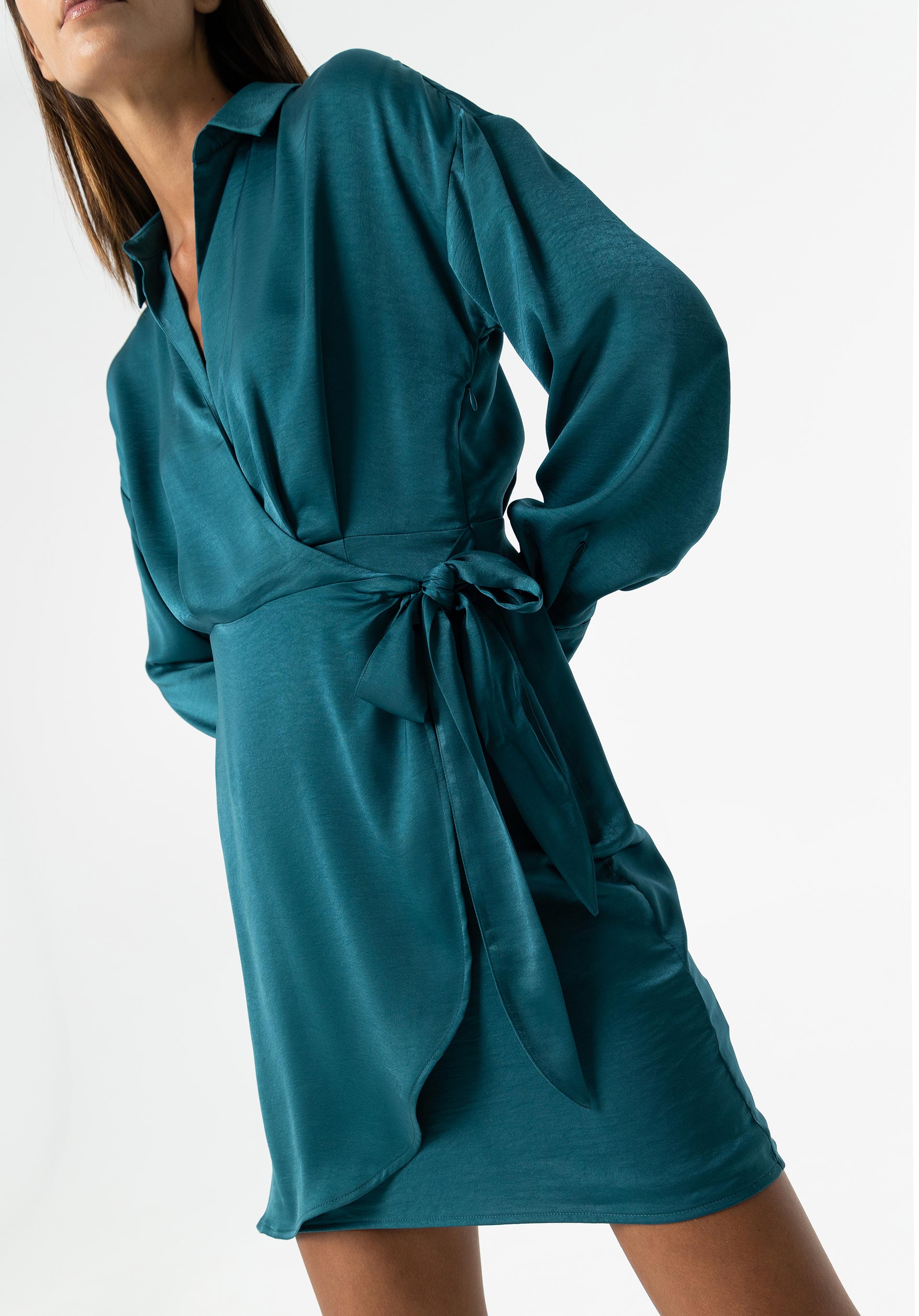 Vestido Cruzado Acetinado