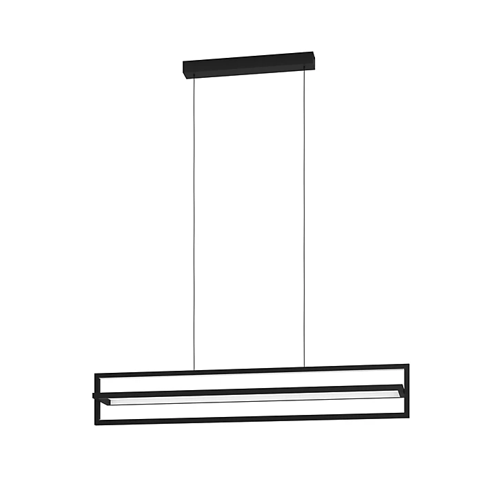 Suspension LED intégrée Siberia IP20 4500lm 34W L.78 x l.16 x H.110 cm Eglo noir dimmable