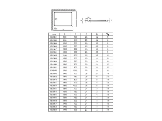 Receveur de douche JACOB DELAFON Flight rectangle extra plat antidérapant 110 x 80 cm