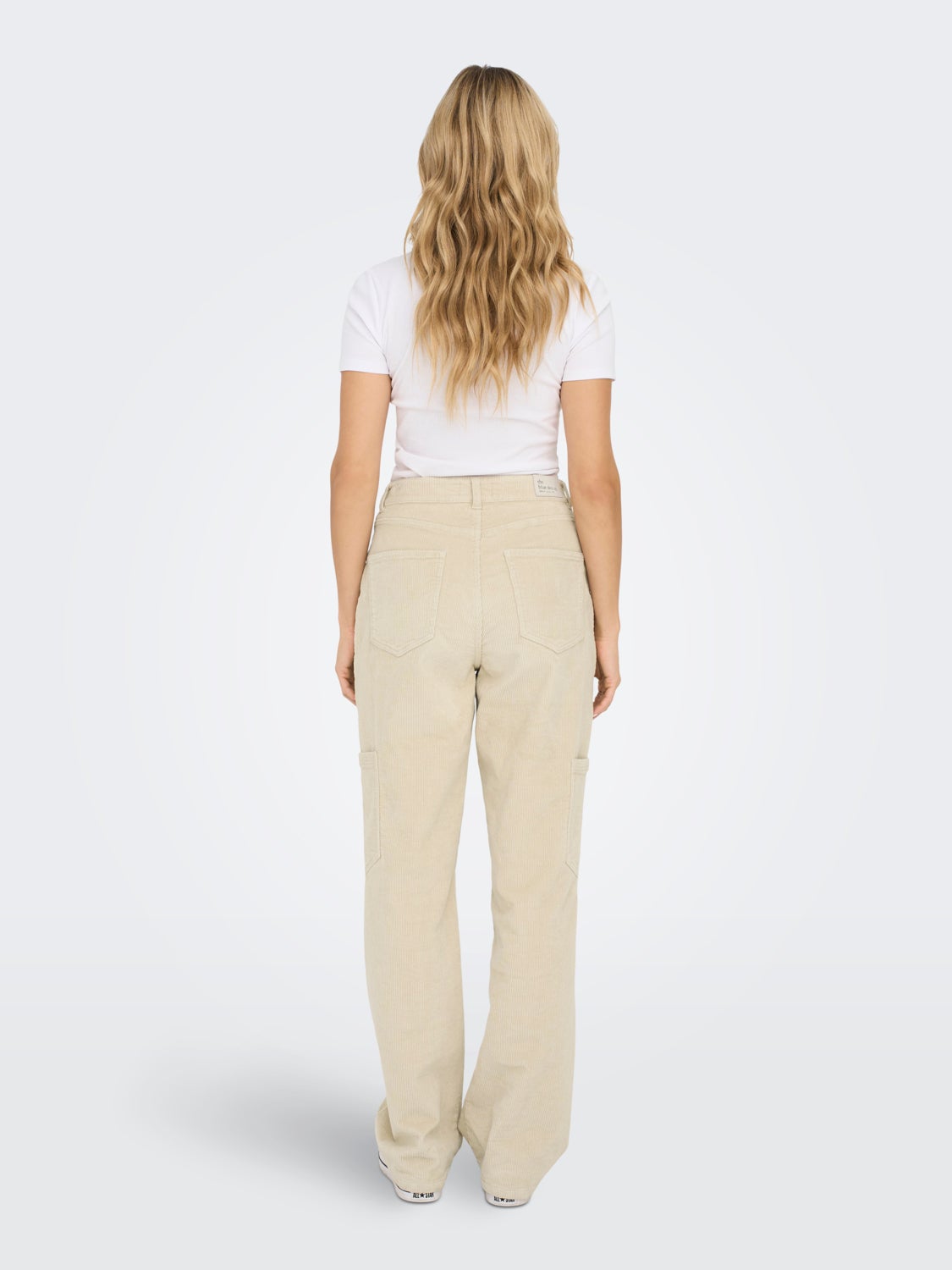 ONLVOX-GLOBAL Hohe Taille Gerade geschnitten Cargo-Hose Oatmeal