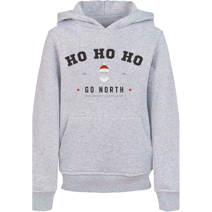 F4NT4STIC Hoodie Ho Ho Ho Santa Claus Weihnachten heather grey