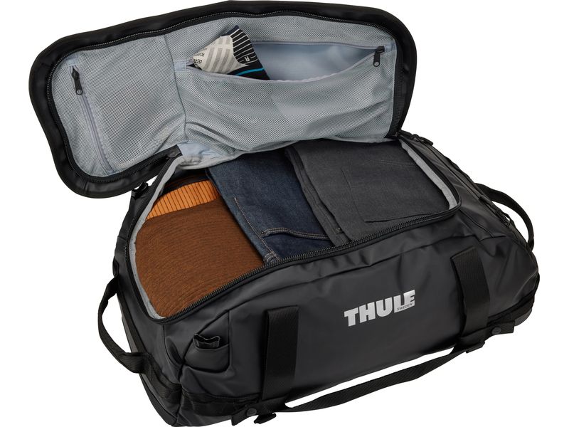 Thule Duffle Bag Chasm 40 l, Black Reisetasche und Rucksack in einem