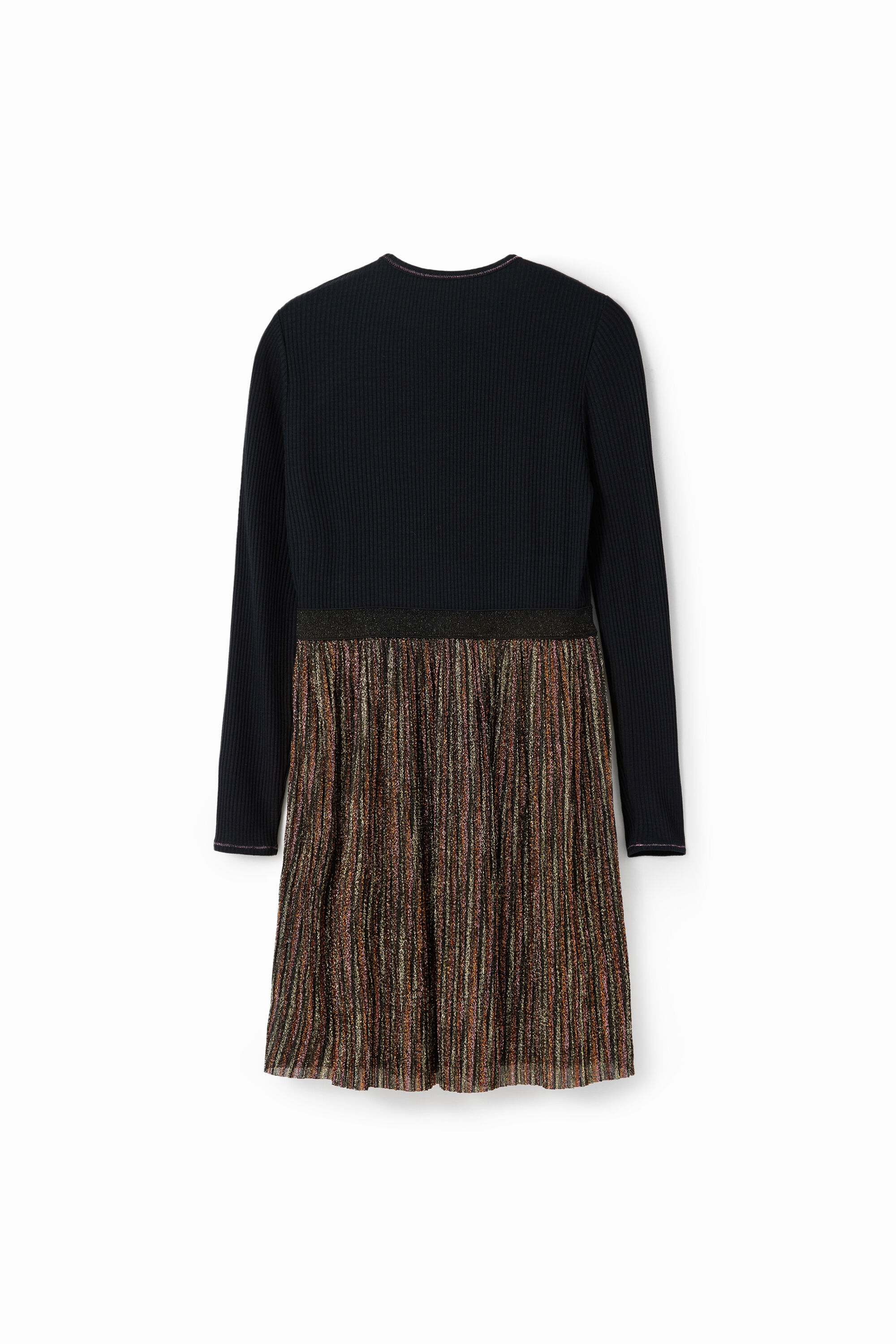 vestido de saia em lurex