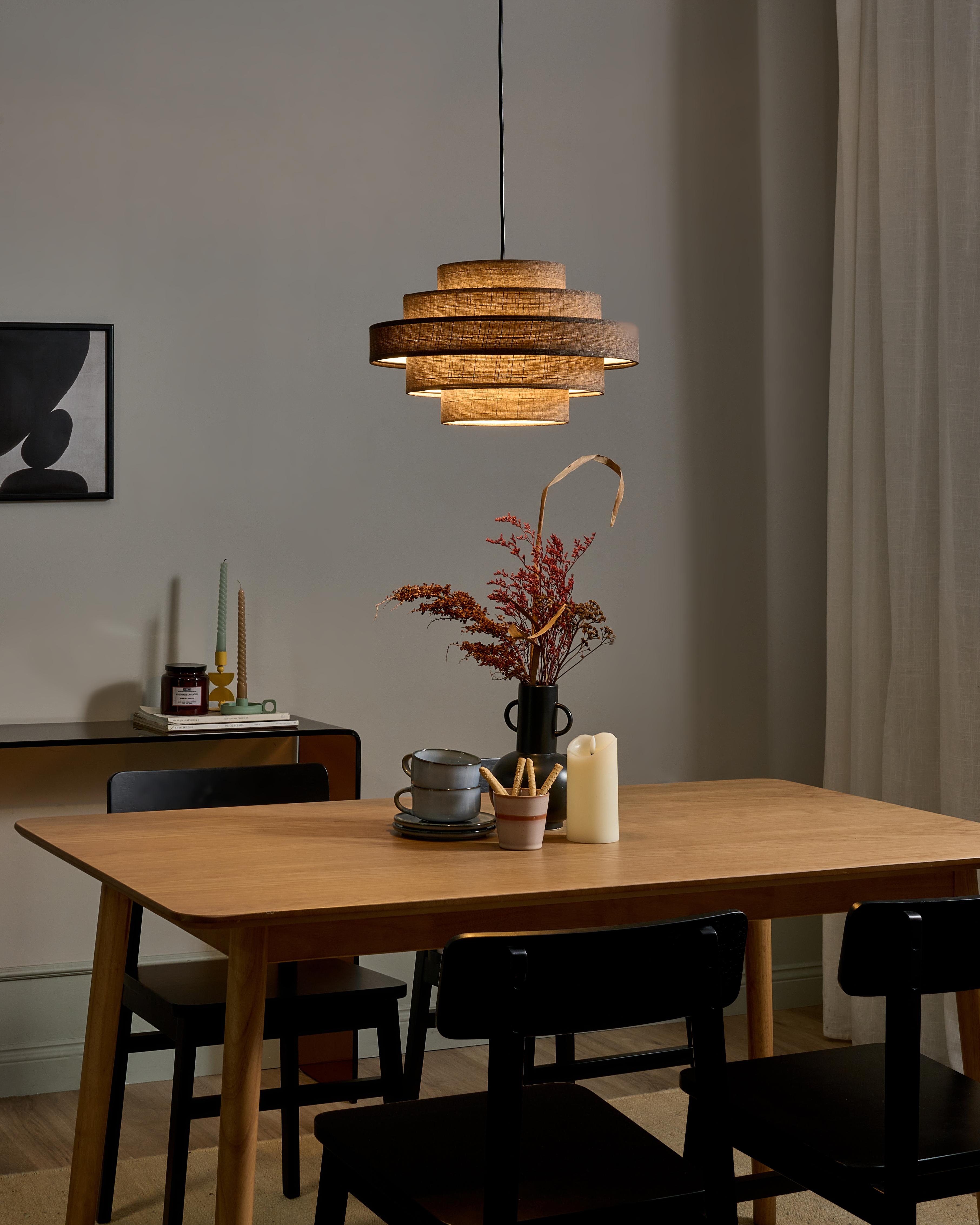 Hanglamp EREBATO Linnen Bruin