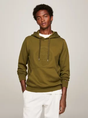 Moletom com Capuz e Logotipo Estampado em Relevo