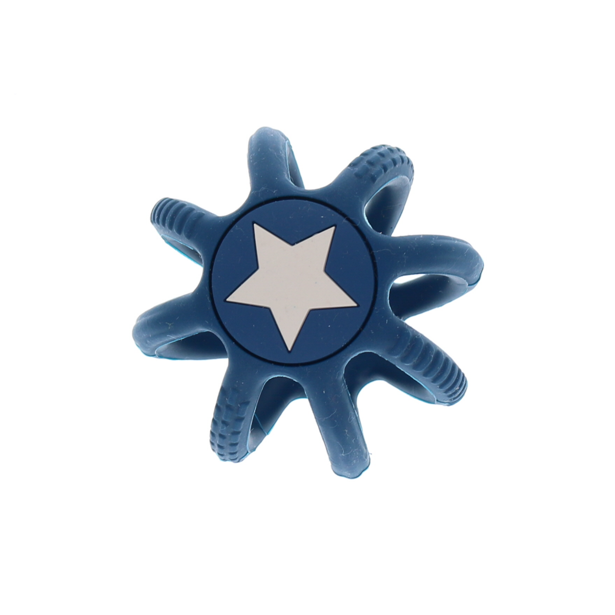 Hochet en silicone bleu avec étoile