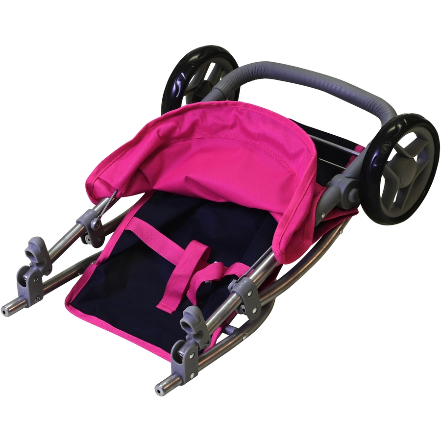 knorr toys® Puppenbuggy Jogger Lio - flying hearts blue pink blau