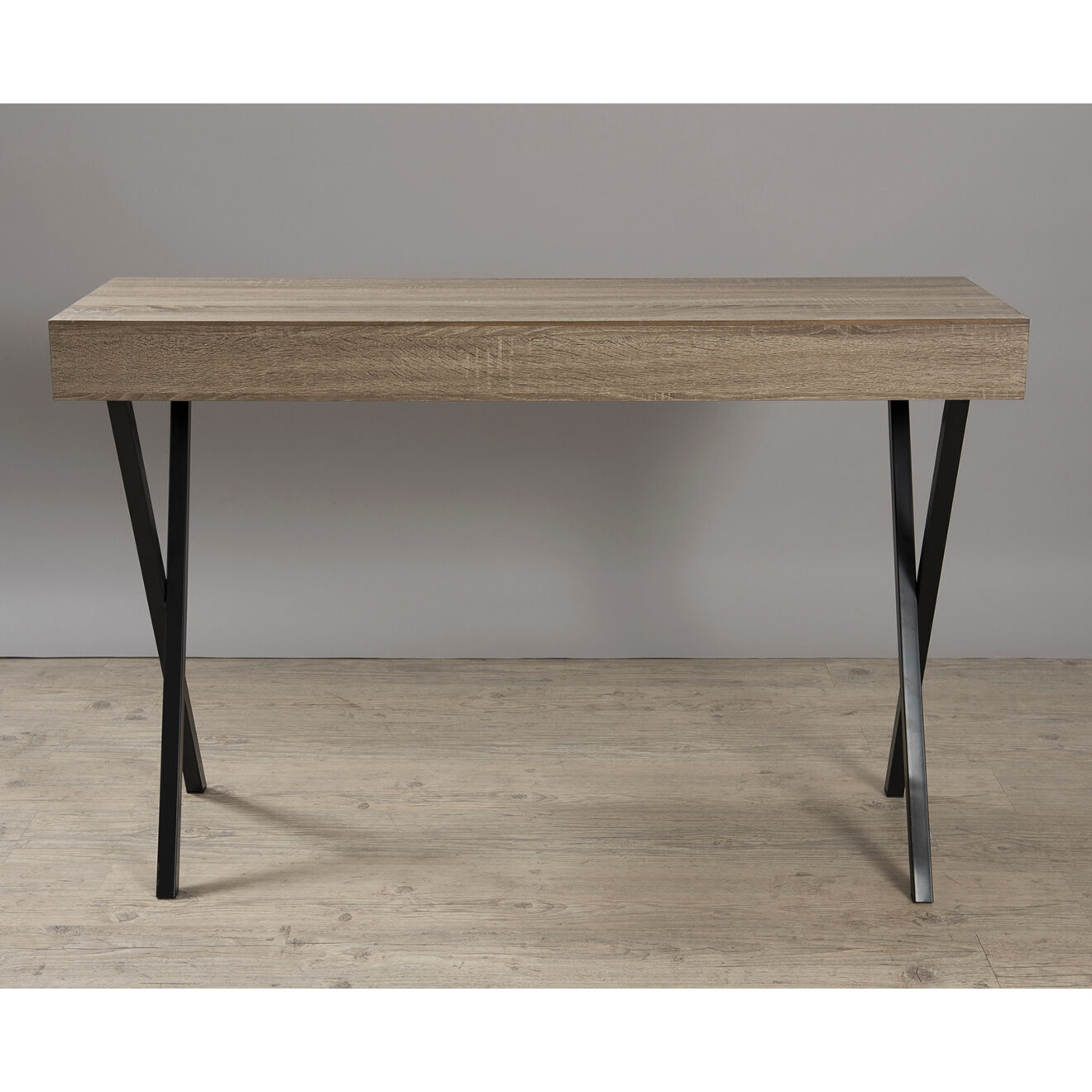 Macabane Bureau pieds croisés marron - 120x40x77.5 cm