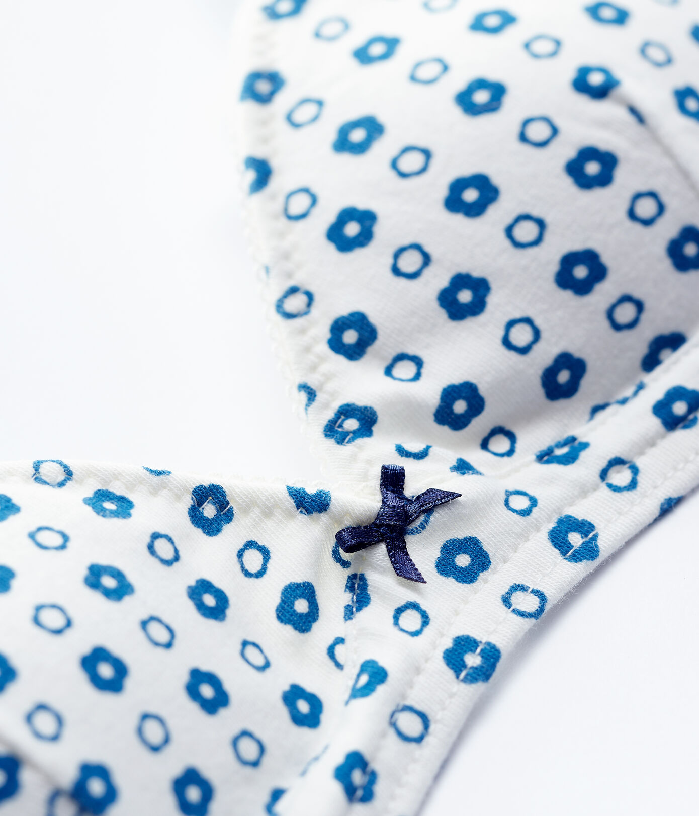 Soutien-gorge paddé imprimé fleur graphique fille en coton biologique et élasthanne