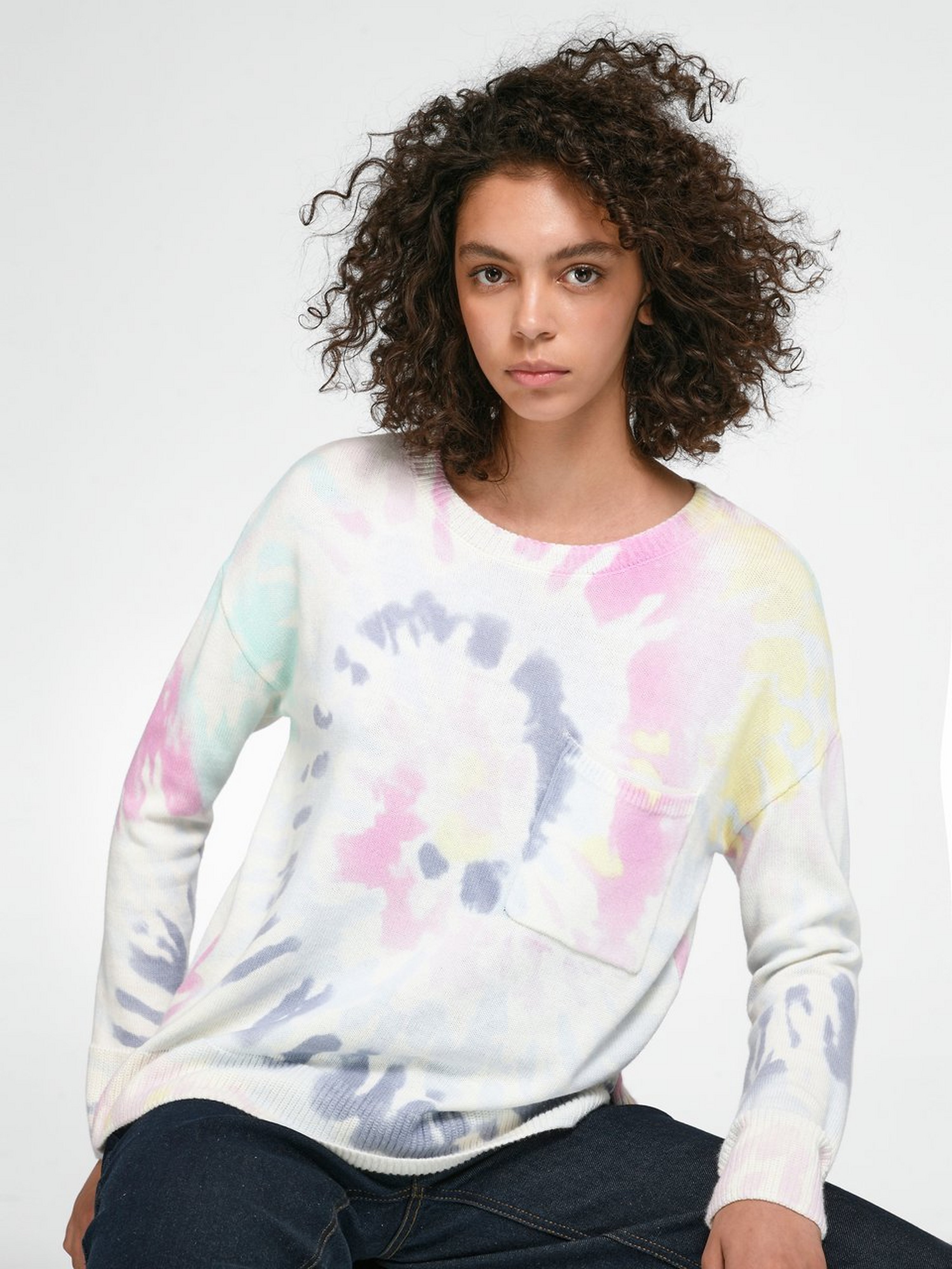 Rundhals-Pullover mit 1/1-Arm