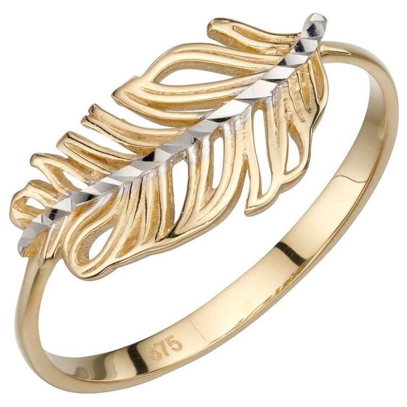 Bague plume en or 375/1000