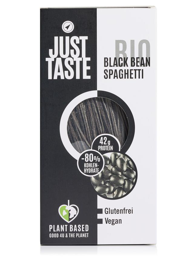 JUST TASTE Pasta-Set: Bio Black Bean Spaghetti & Bärlauch-Koriander-Pesto