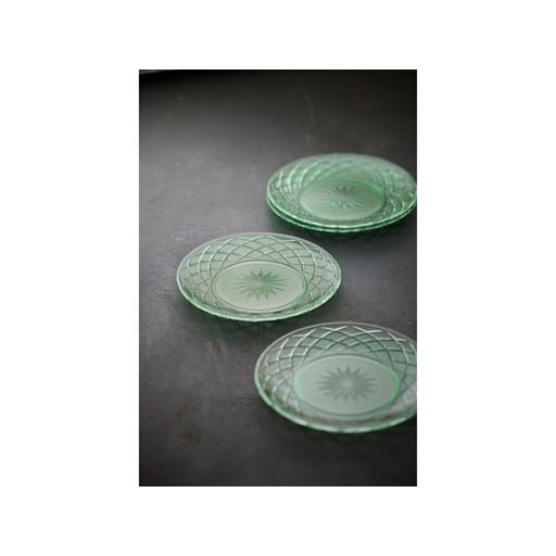 Lyngby Glas Sorrento 4-pak Tallerken, Green, Ø21 cm