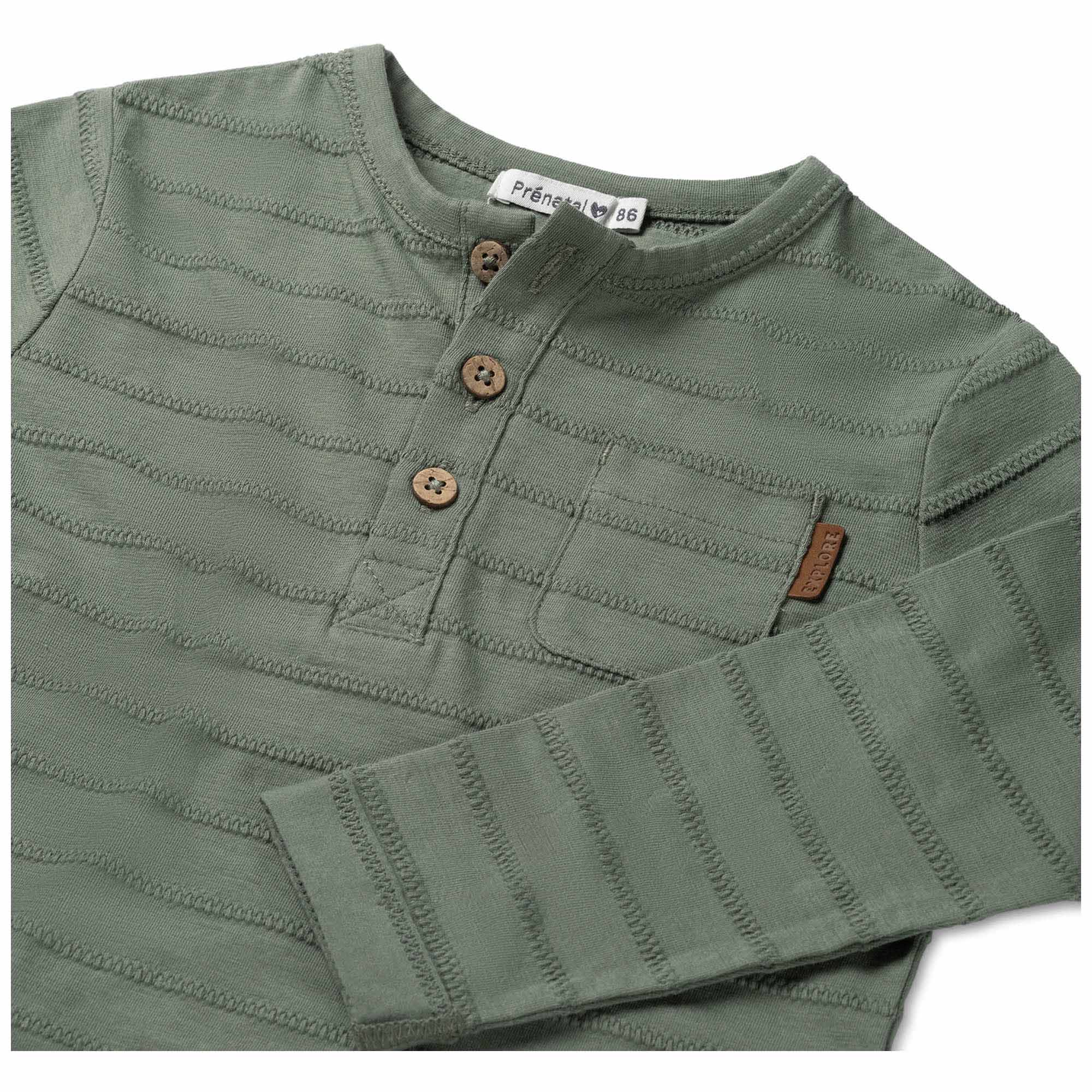 Prénatal baby shirt lange mouwen strepen groen