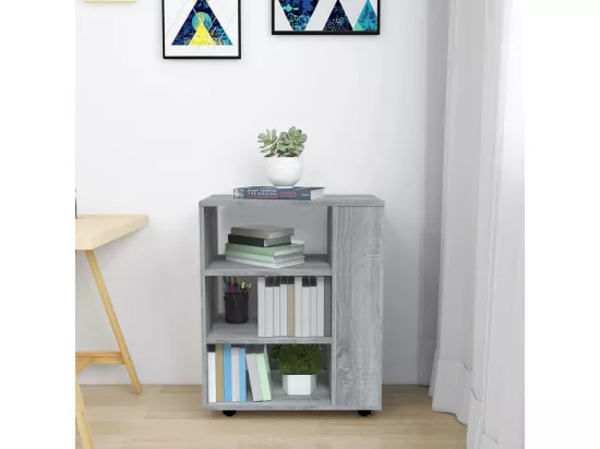 Armoire roulante Sonoma gris 60x35x75 cm Bois d'ingénierie