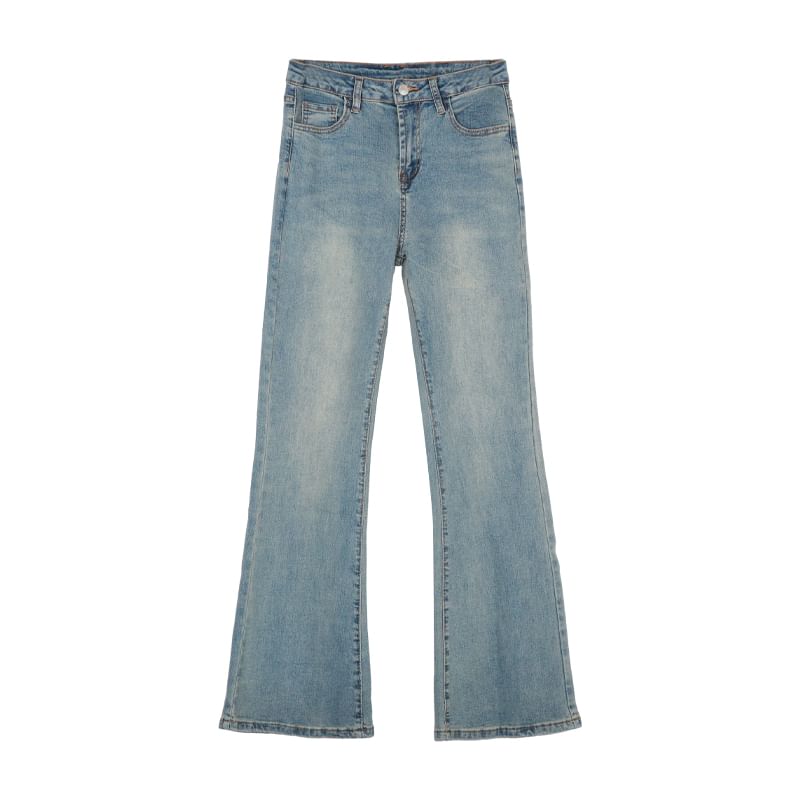 Girliepairs - High Rise Washed Bootcut Jeans