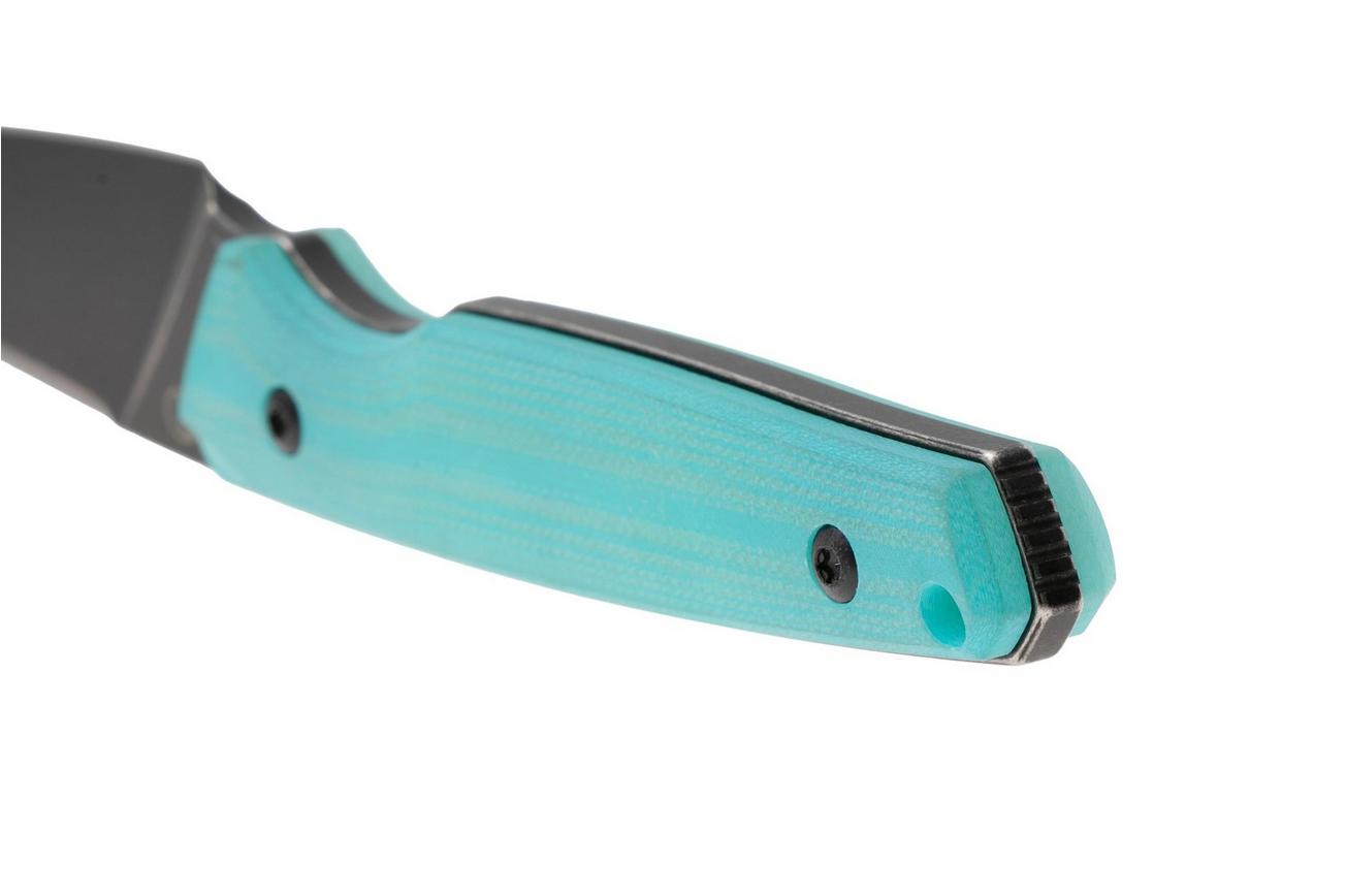 Tenable Knives Parr G011B3 Blackwashed 14C28N, Blue G10, vaststaand mes Jonathan Styles design