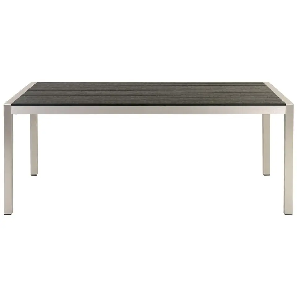 VERNIO - Tuintafel - Zwart/Zilver - 90 x 180 cm - Aluminium