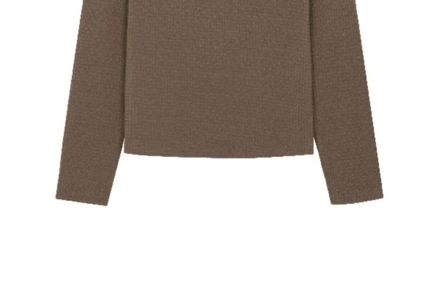 Jeonseon - T-shirt met lange mouwen en mockneck, effen