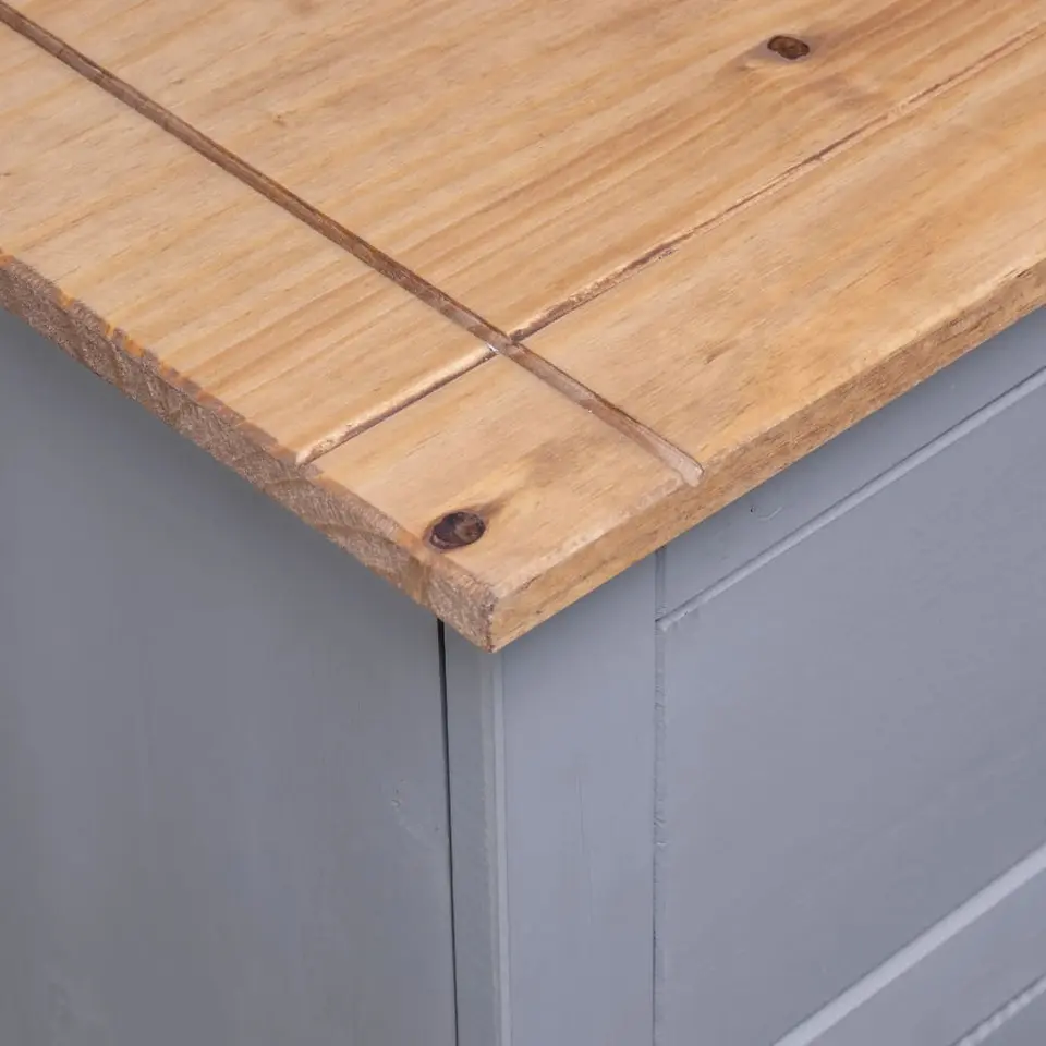 vidaXL - Dressoir - Grijs - Grenenhout