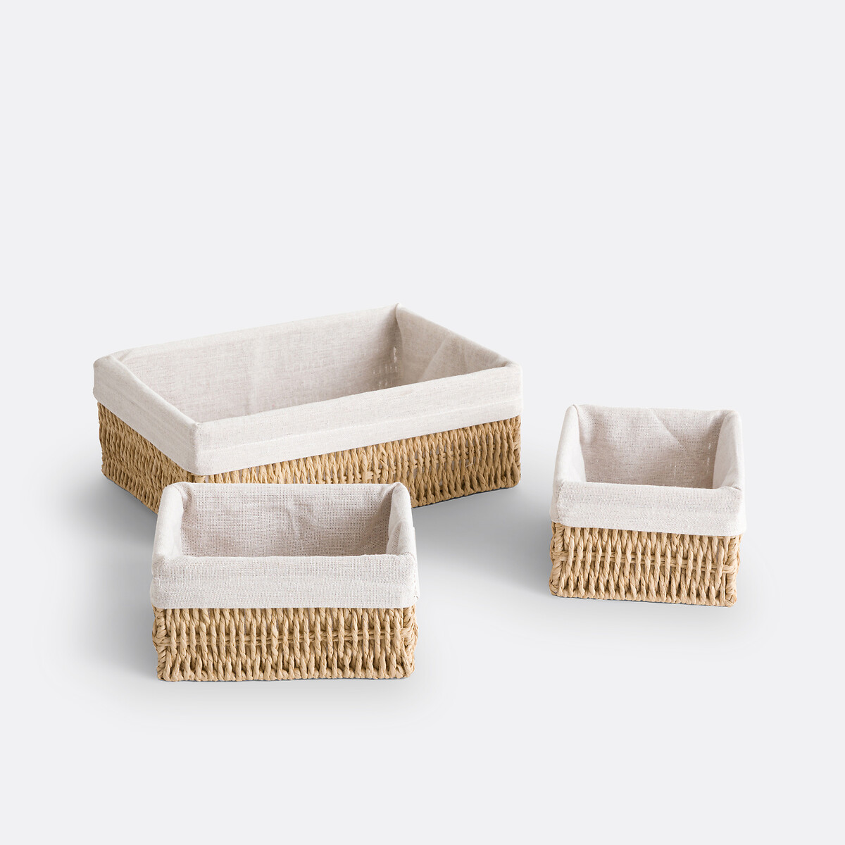 LA REDOUTE INTERIEURS<br>Conjunto de 3 cestos de corda de papel, Papeli