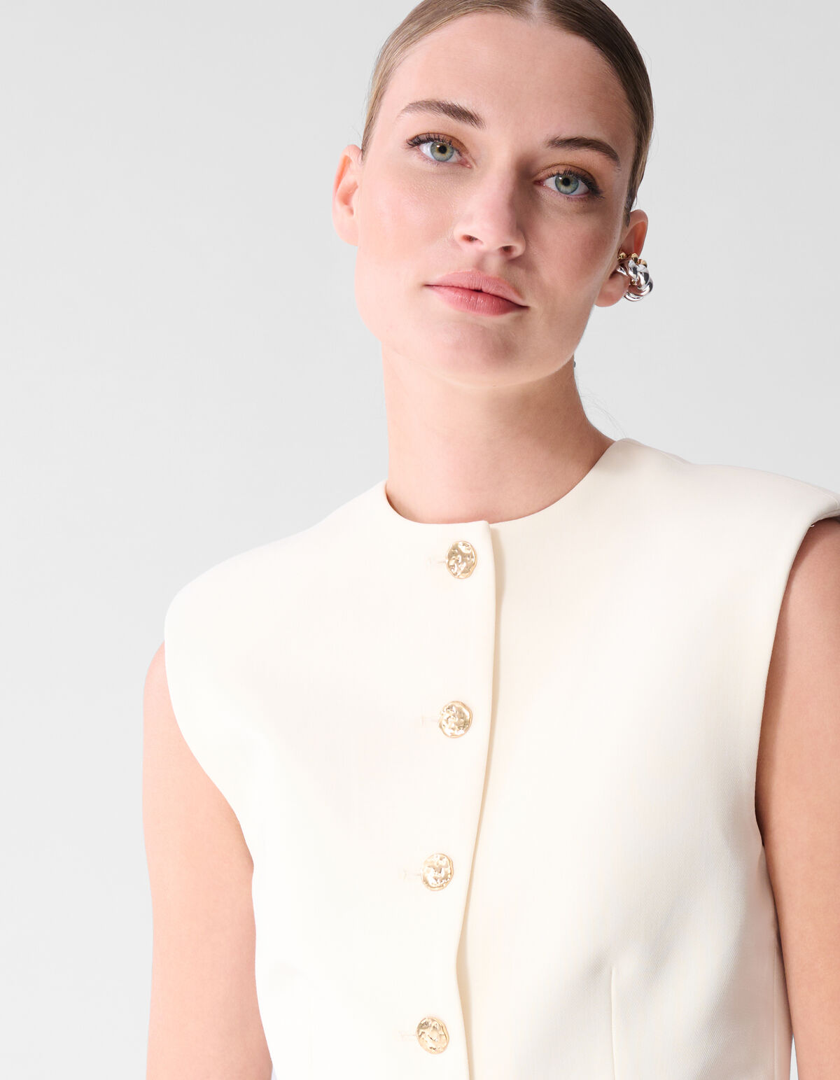 Peplum Gilet Wit