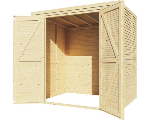 Bertilo Cubico 2 Fineline Rhombus profiel tuinhuis, 207 x 170 cm, naturel