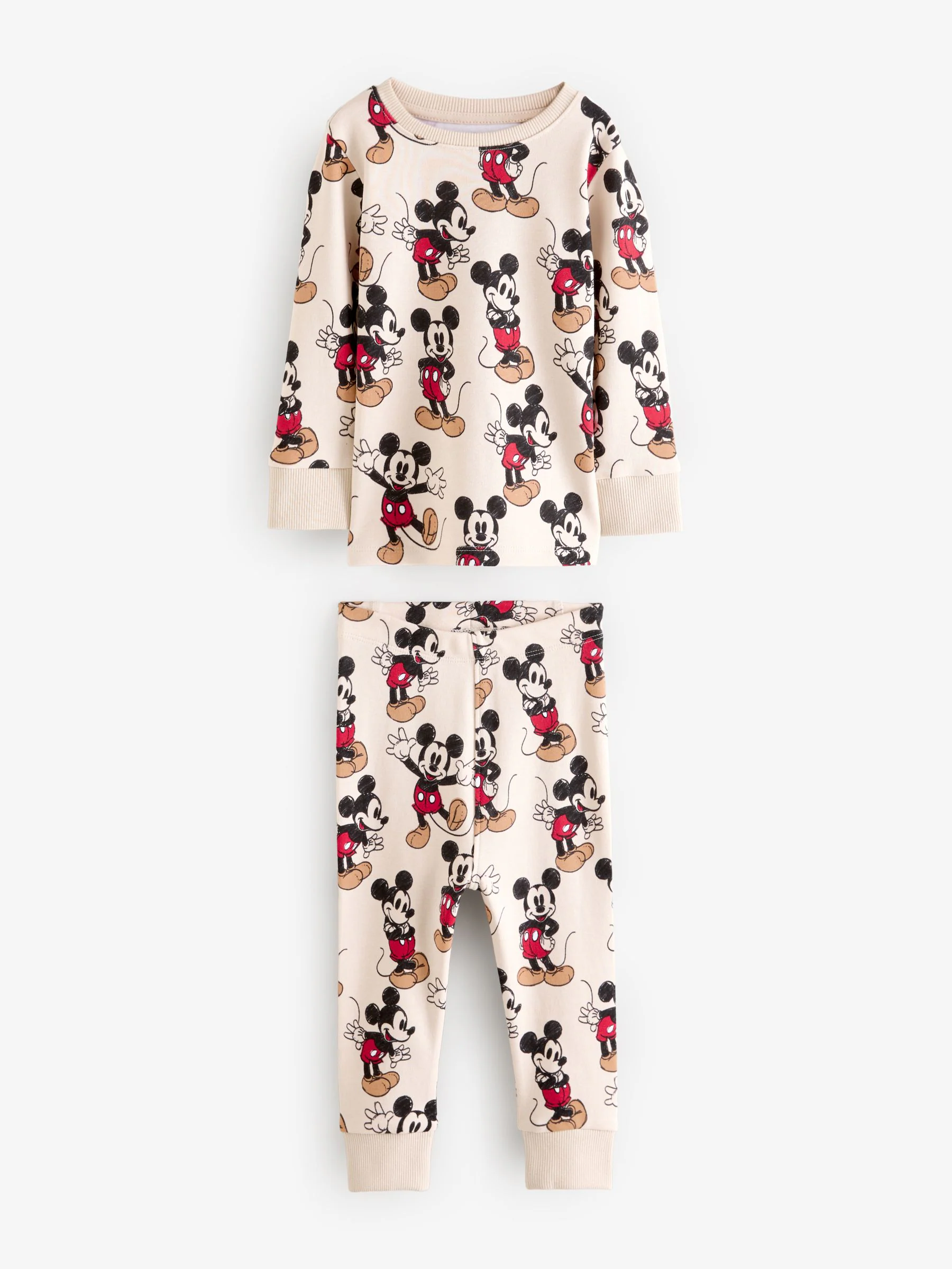 Blauw/ecru Mickey Mouse - Verpakking van 3 knusse pyjama's (9 mnd-10 jr)