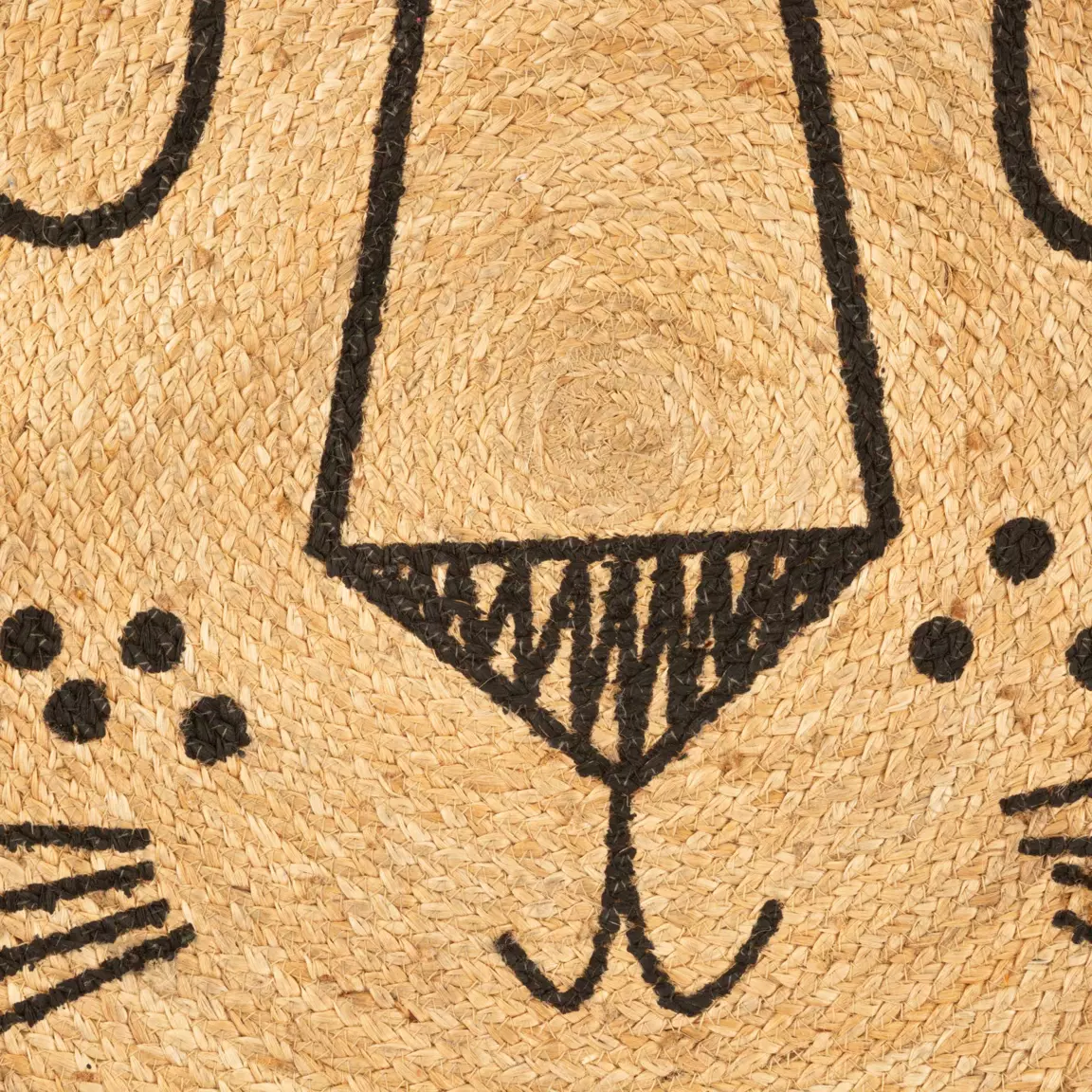 Tapis jute enfant (90 cm) Lion Beige