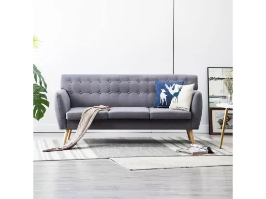 NETTLIFE Canapé à 3 places revêtement en tissu 172x70x82 cm gris clair
