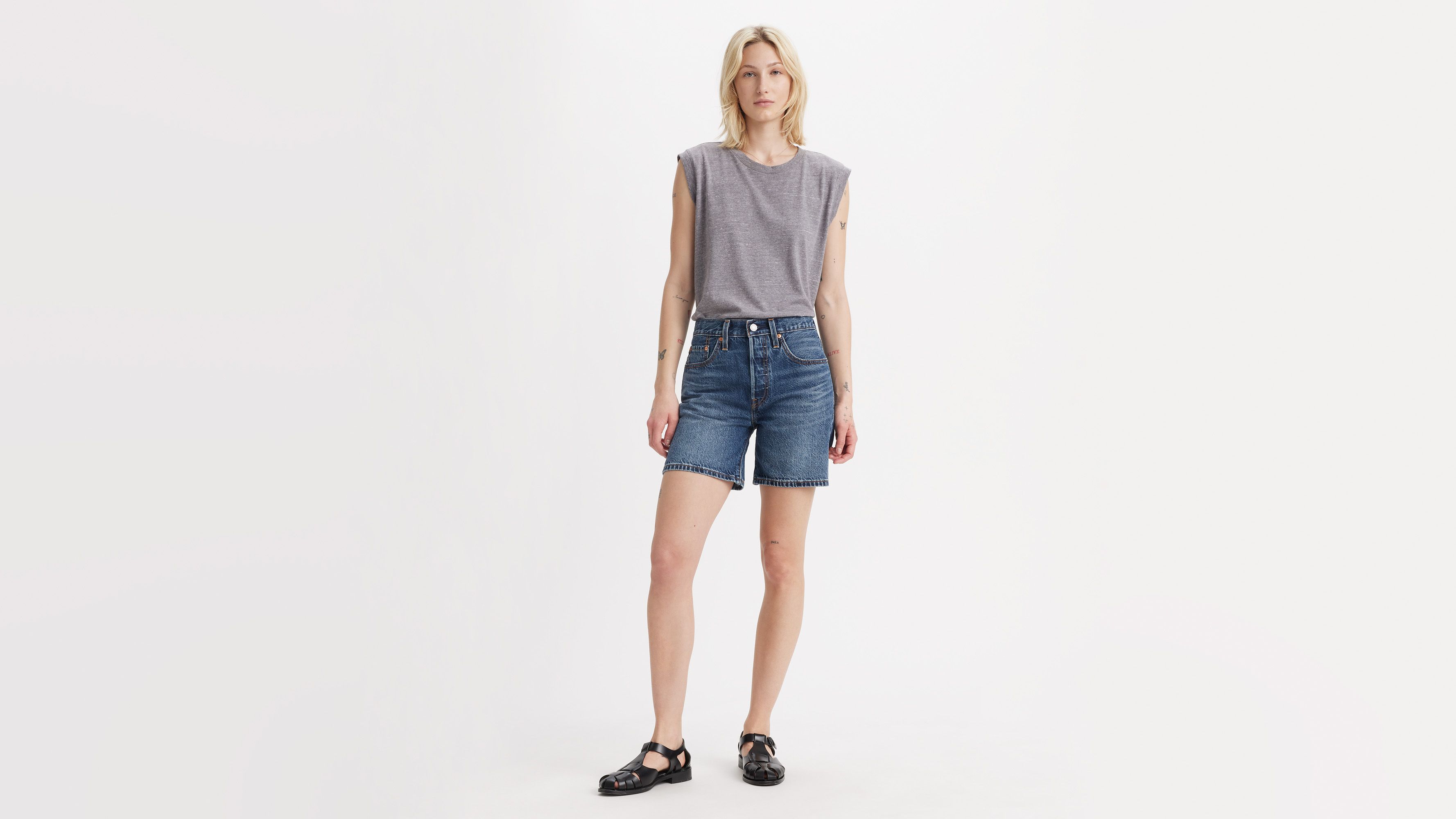 Short 501® mi-cuisse Lightweight - Crossing Canvas Ltw - Bleu