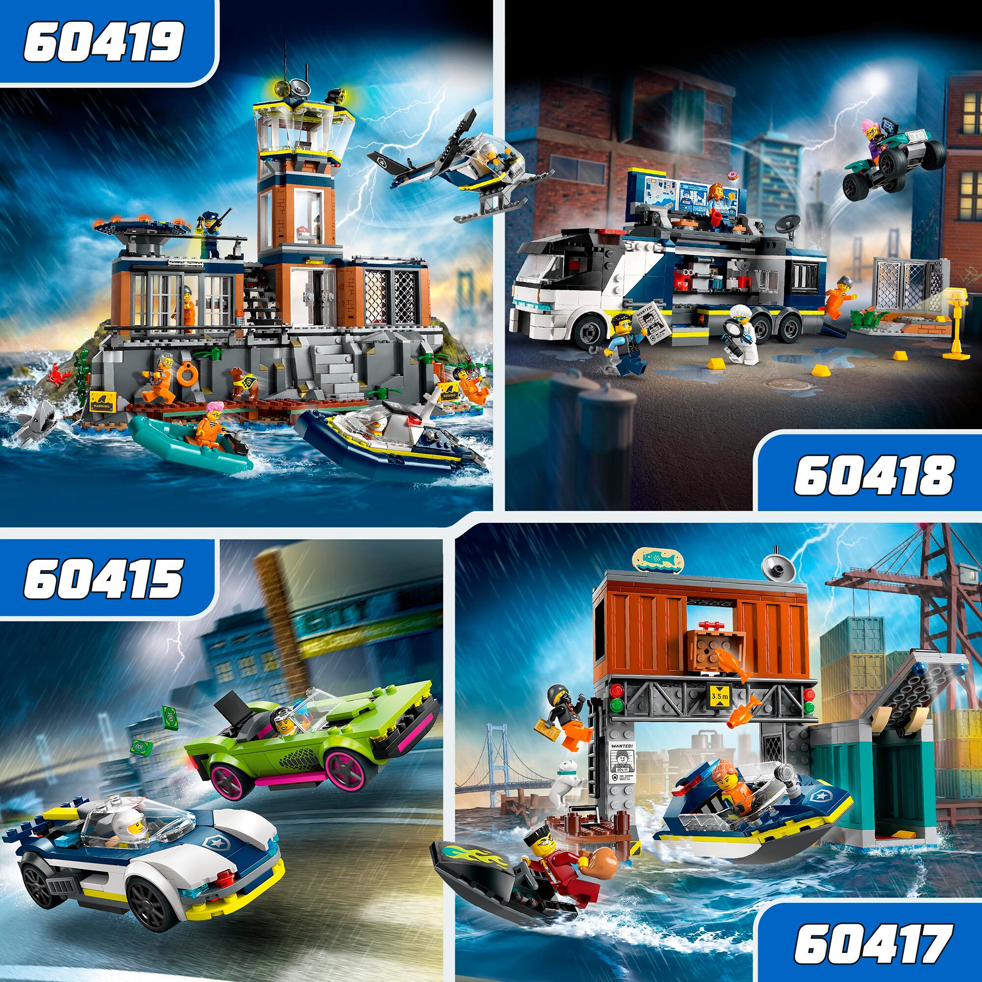LEGO Konstruktionsspielzeug City Verfolgungsjagd mit Polizeiauto und Muscle Car