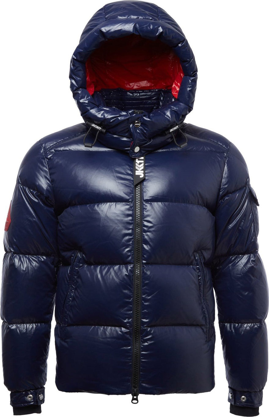 EZ Puffer Hooded Jacket Herre Ink Blue/Hyper Red