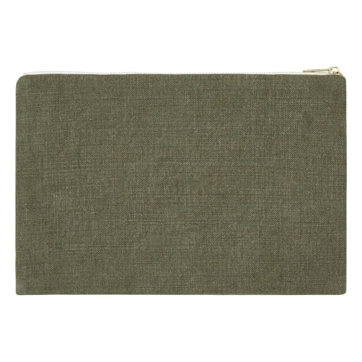 Adorna Pochette en lin | Vert kaki