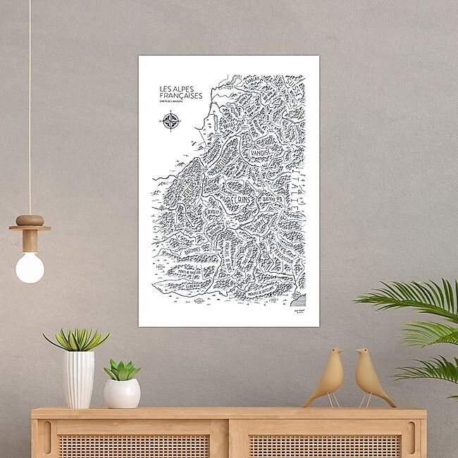 TOILE CARTE DES ALPES