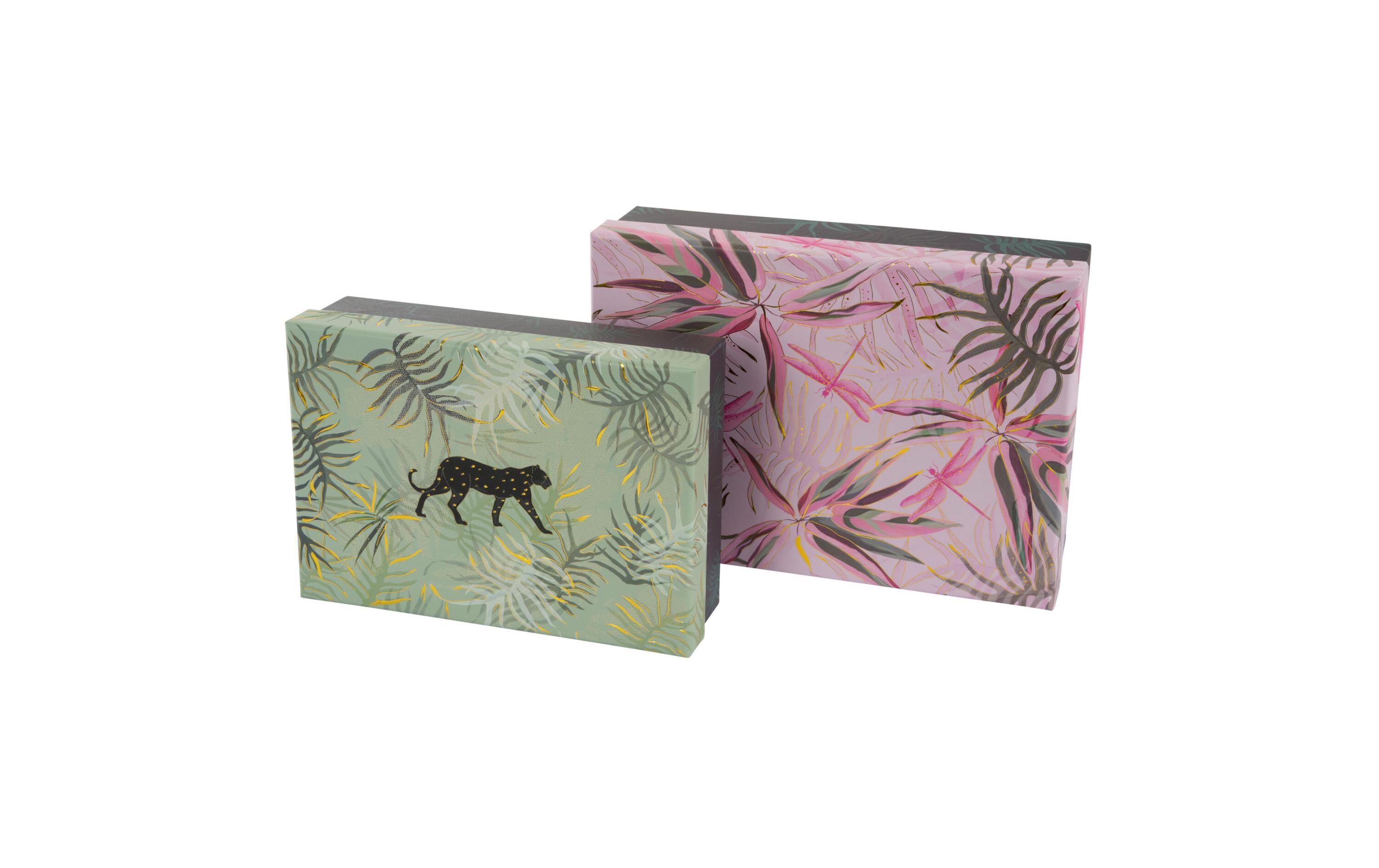 Geschenkbox Jungle Vibes 15.5 x 22 x 6.5 cm/18.5 x 26 x 7 cmGeschenkboxen Set