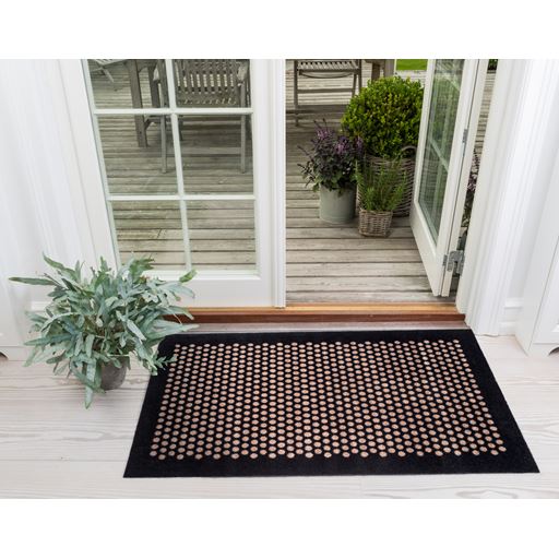 Tica Copenhagen Dot Gulvmåtte, Sort/Sand, 67x120 cm