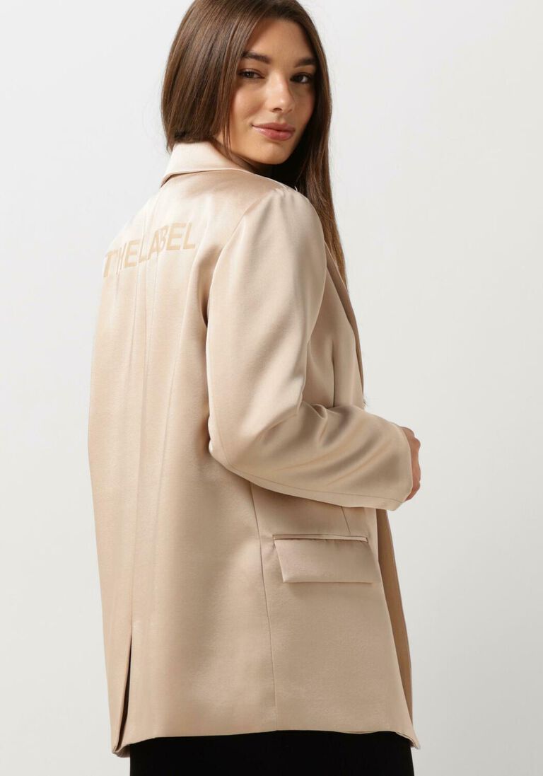 ALIX THE LABEL ecru alix the label blazer ladies woven shiny coat