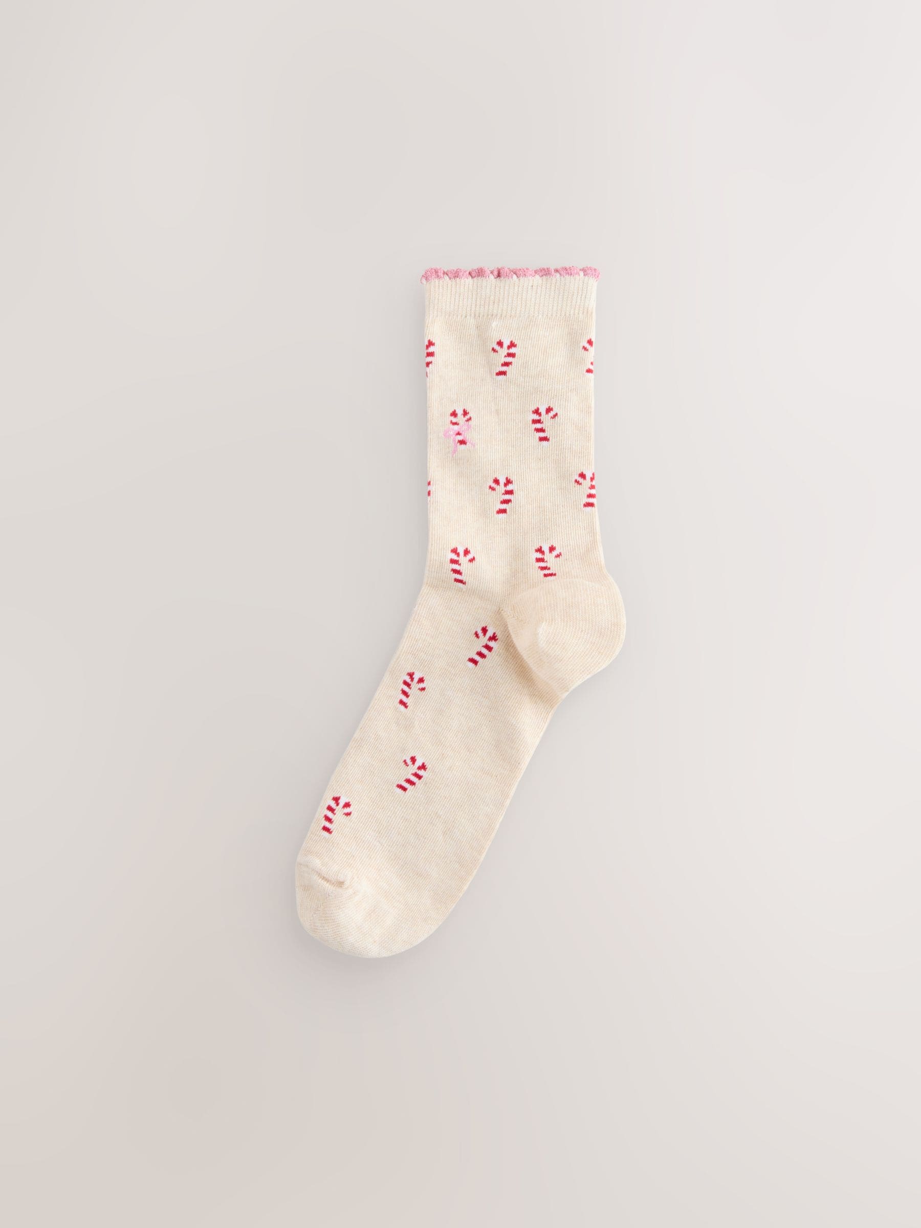 Kerstmis all-over print personage - Set van 4 paar enkelsokken