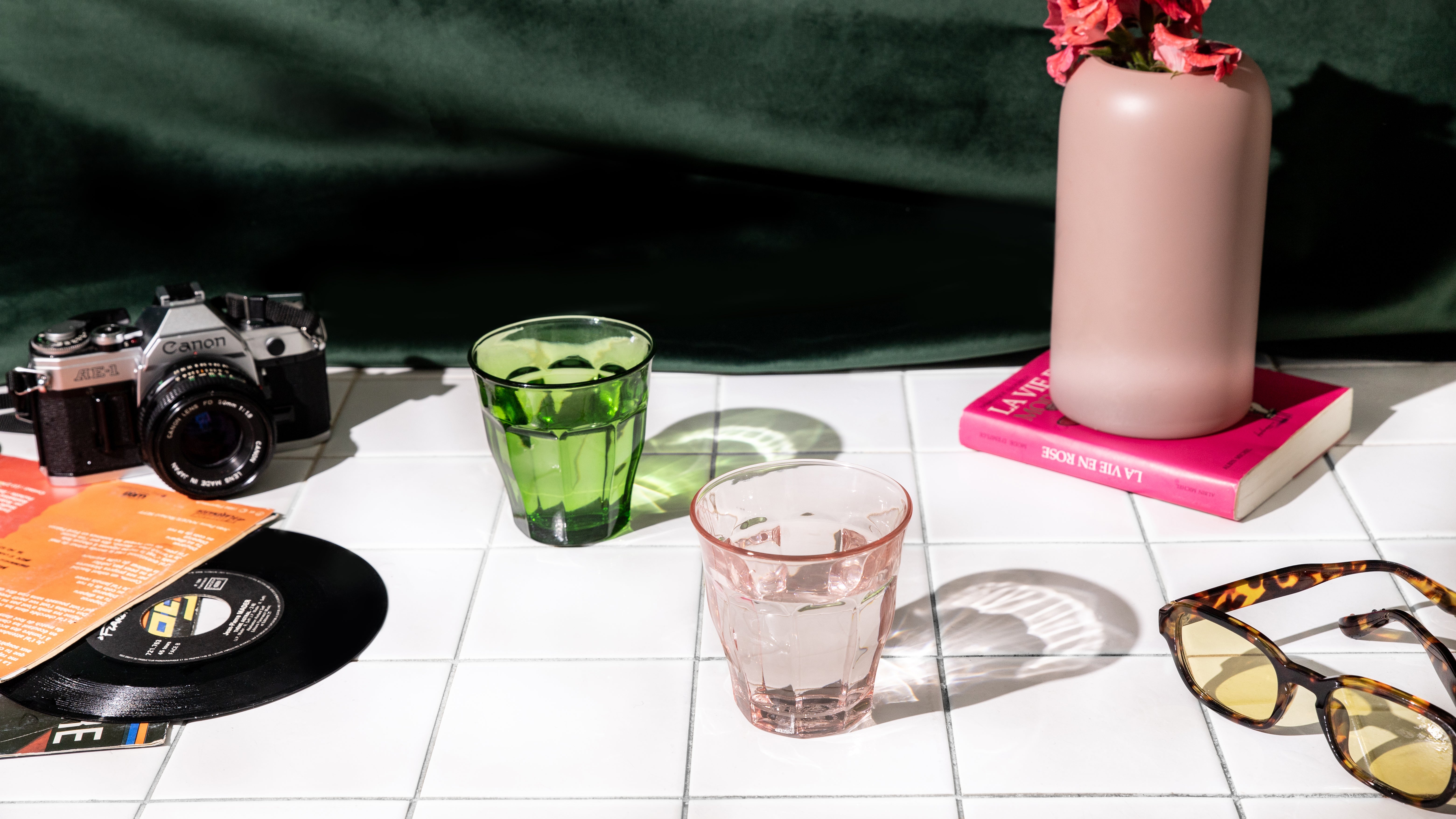 RETRO-CHIC Panaché de 2 couleurs de verre de table en verre 25 cl (Lot de 4)