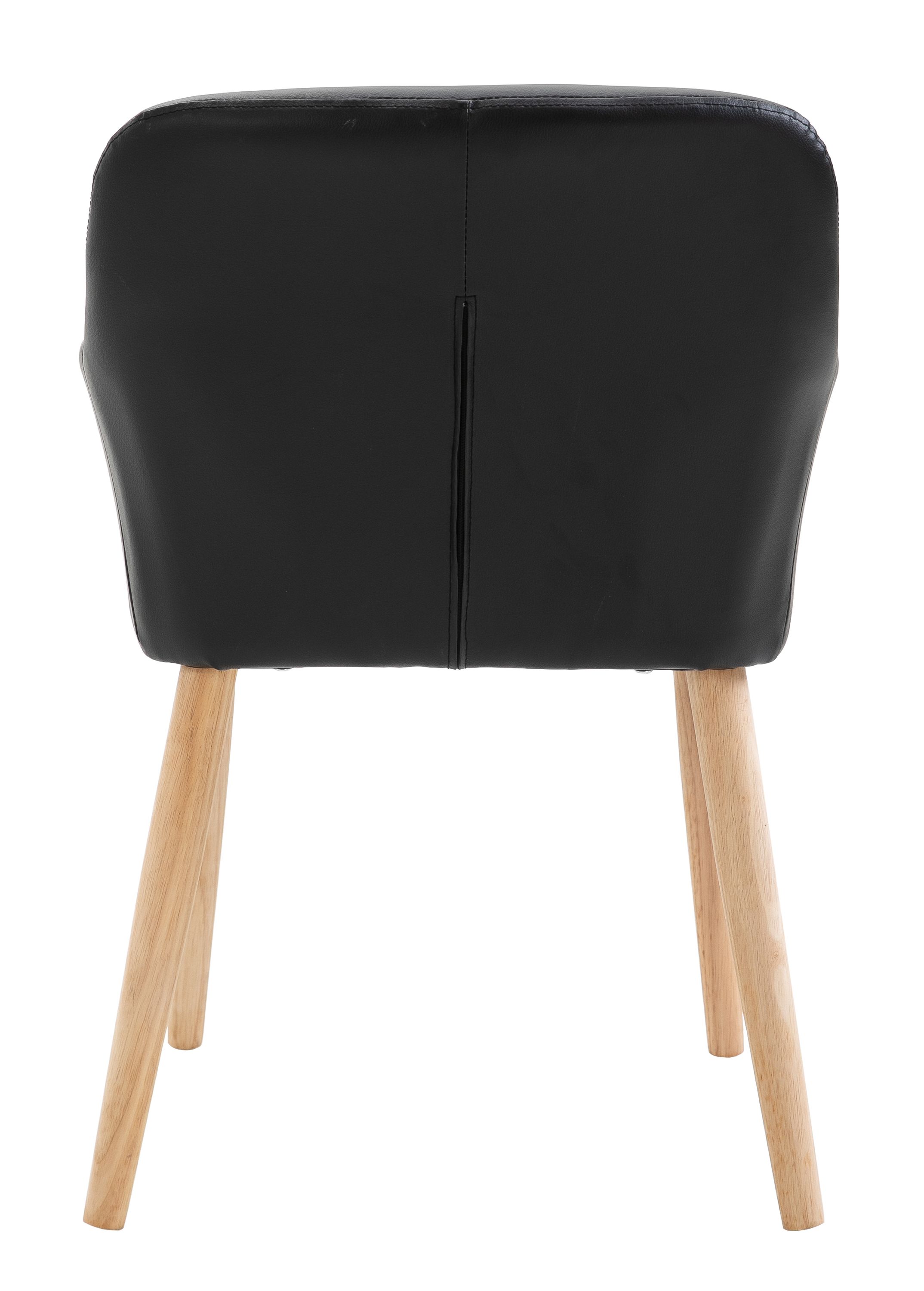 Esszimmerstuhl Leder FABIO 2er Set schwarz