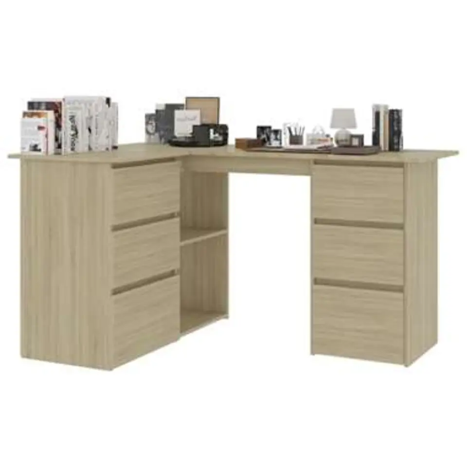 vidaXL - Hoekbureau - Bruin - Bewerkt hout