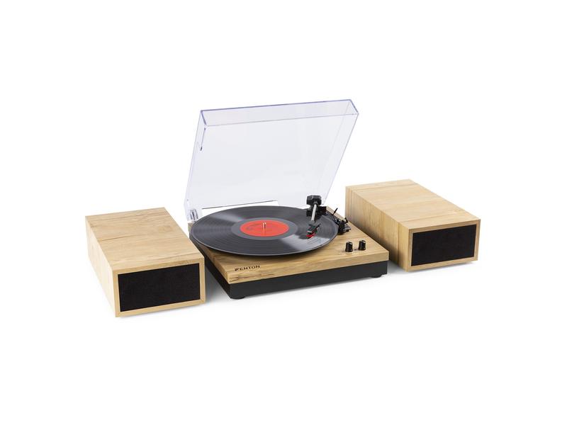 Fenton Plattenspieler RP165L Hellbraun HiFi-Plattenspieler mit Riemenantrieb