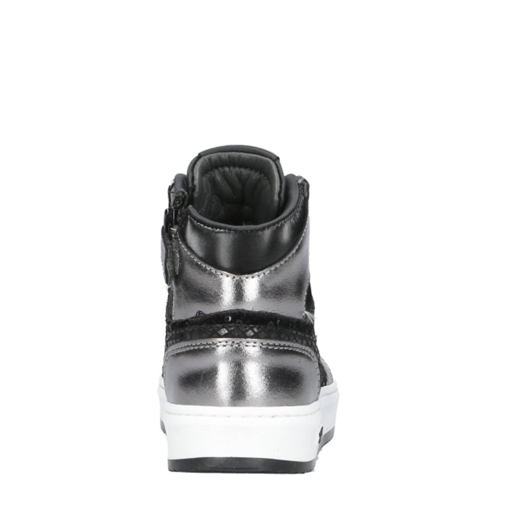 Hip leren sneakers zwart
